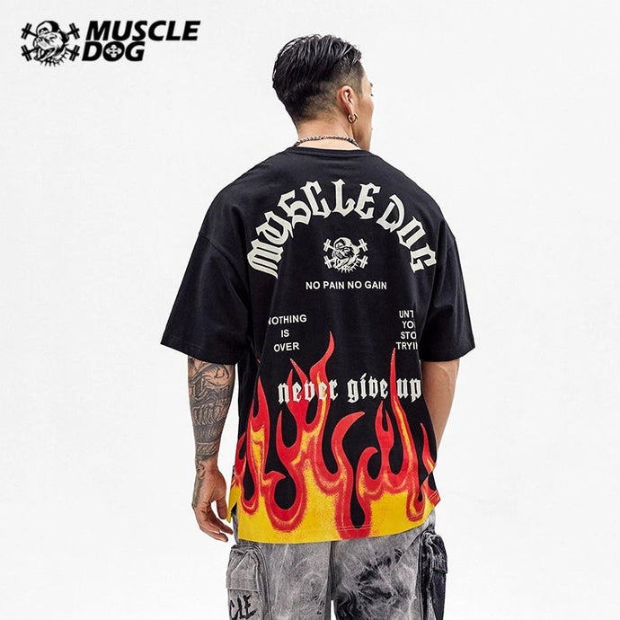 MuscleDog Flame Print Shirt