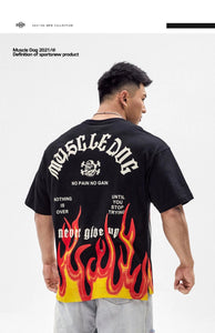 MuscleDog Flame Print Shirt