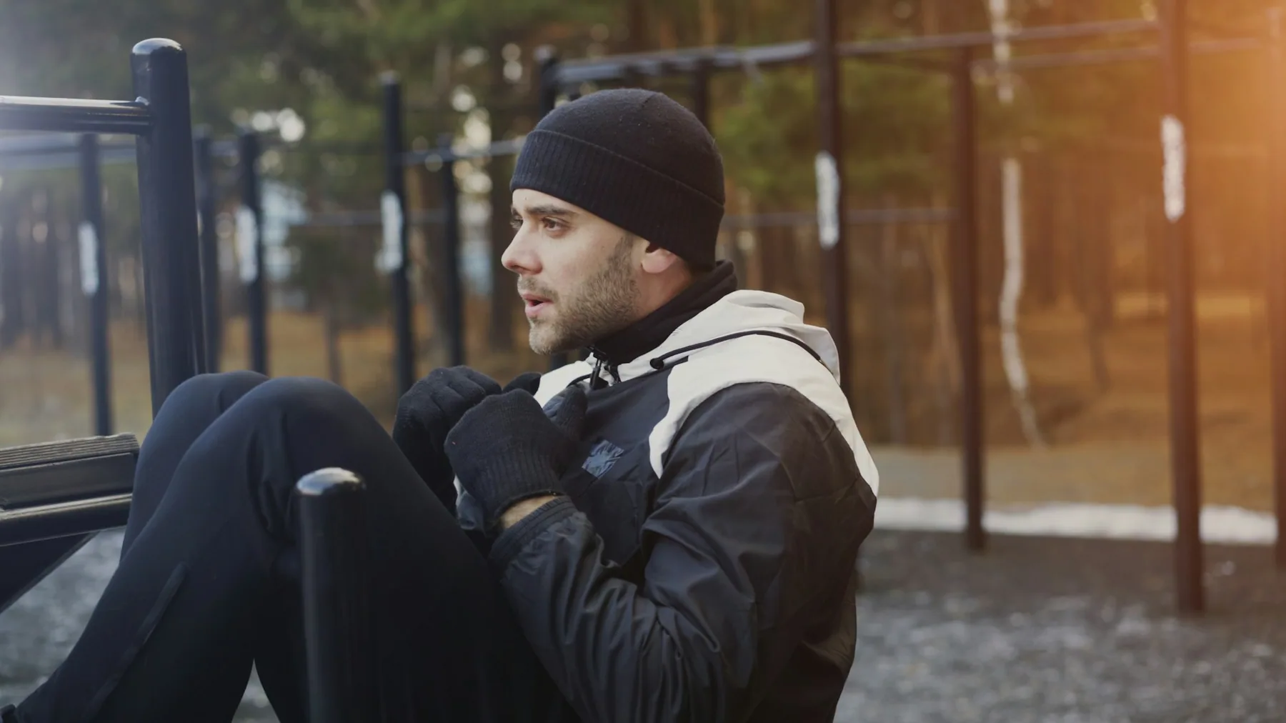 MuscleDog graphic sleeveless hoodie worn during training
