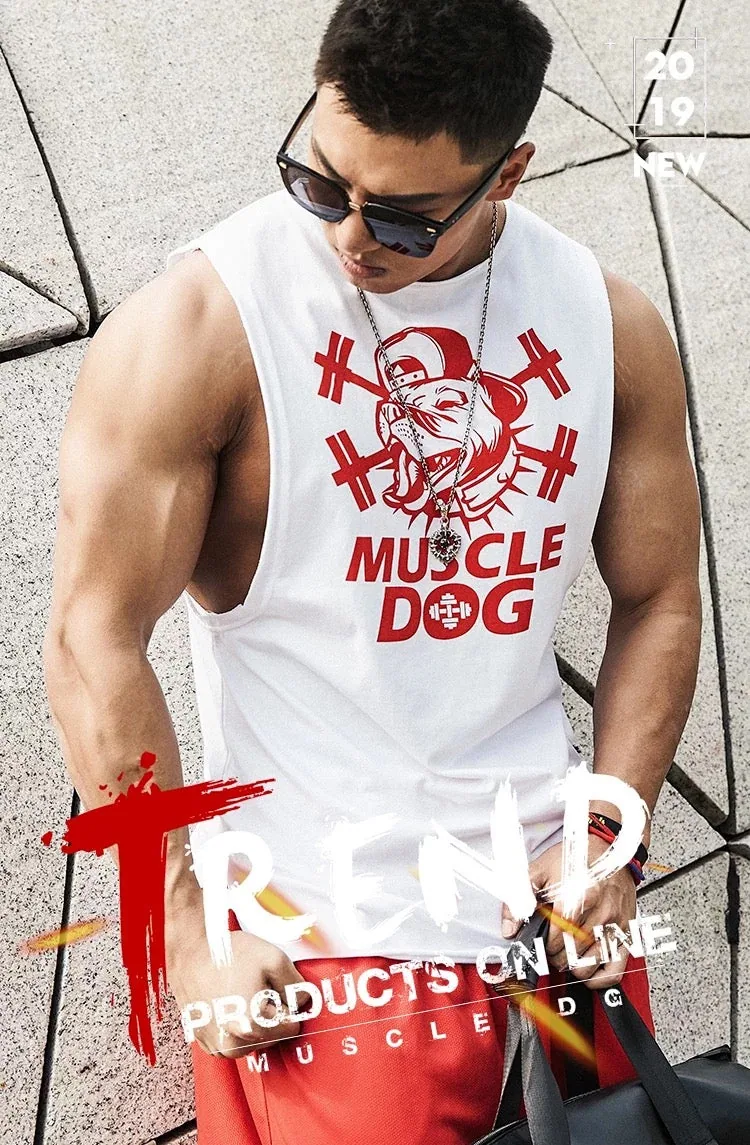 Classic Muscle Dog tank top by designer Jianyi