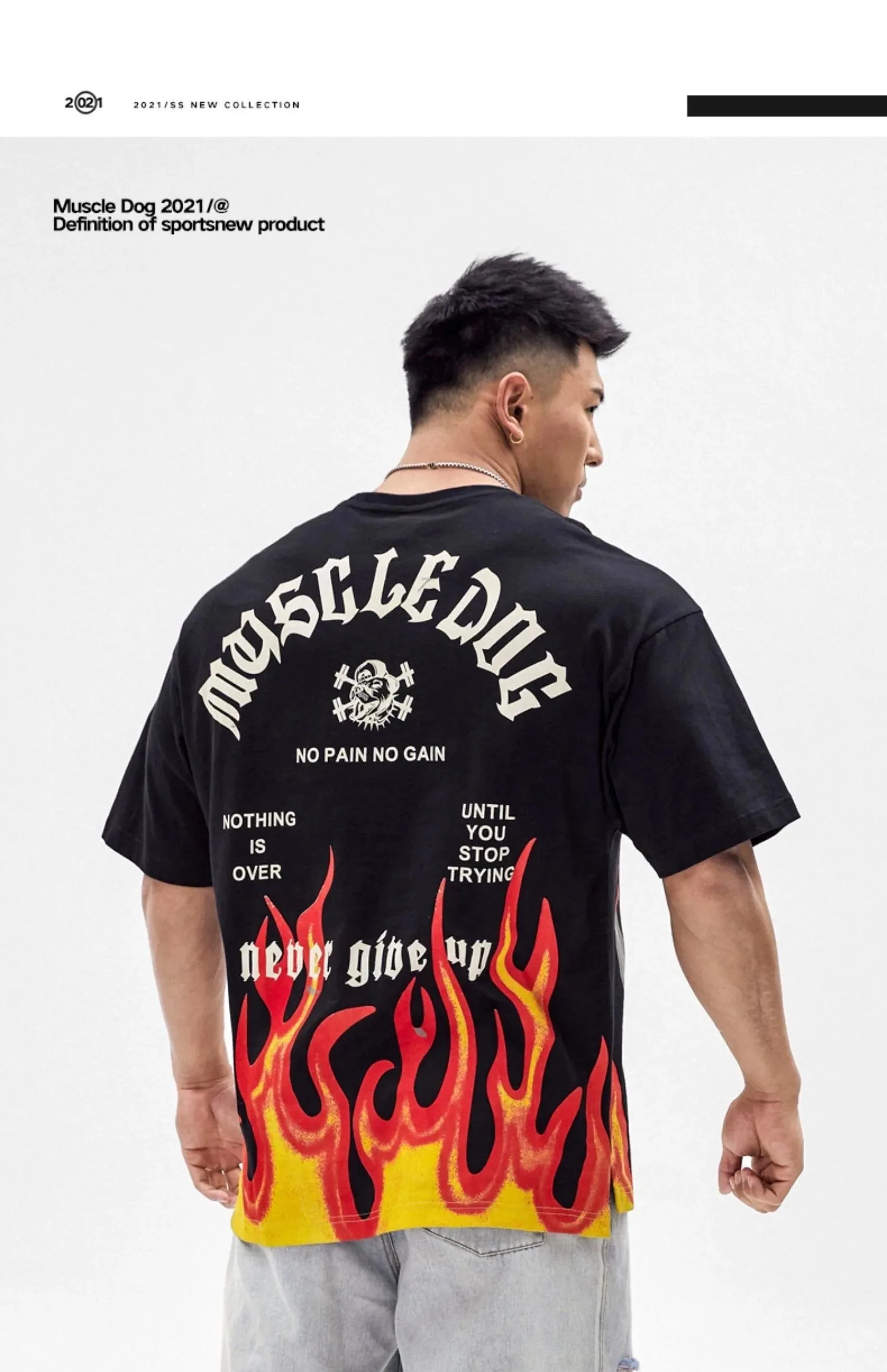 MuscleDog Flame Print Shirt — view 6