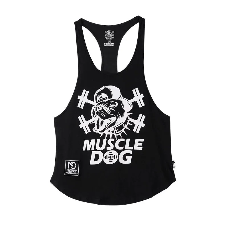 MuscleDog muscle tank worn in training