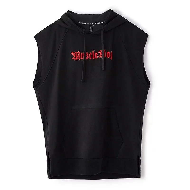 MuscleDog Sleeveless Hoodie With Kangaroo Pocket — view 4