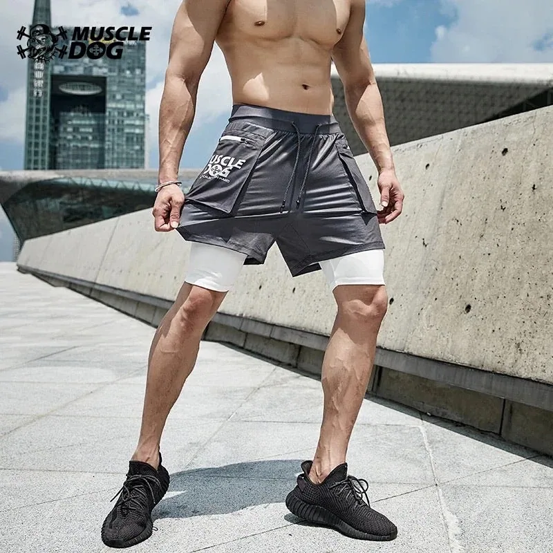 MuscleDog Two-piece Tight fitting Running Shorts — view 2