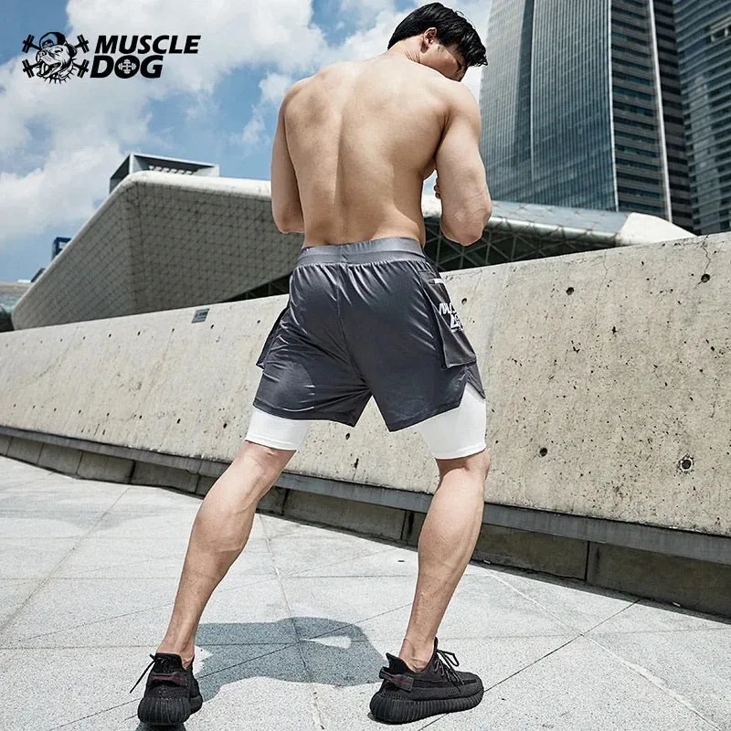 MuscleDog Two-piece Tight fitting Running Shorts — view 3