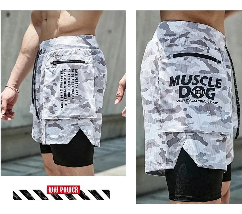 MuscleDog Two-piece Tight fitting Running Shorts — view 6