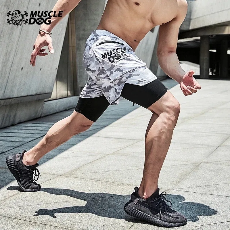 MuscleDog Two-piece Tight fitting Running Shorts