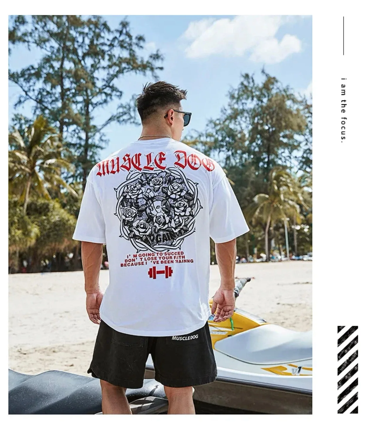 MuscleDog Wild Rose Print T-shirt — view 4