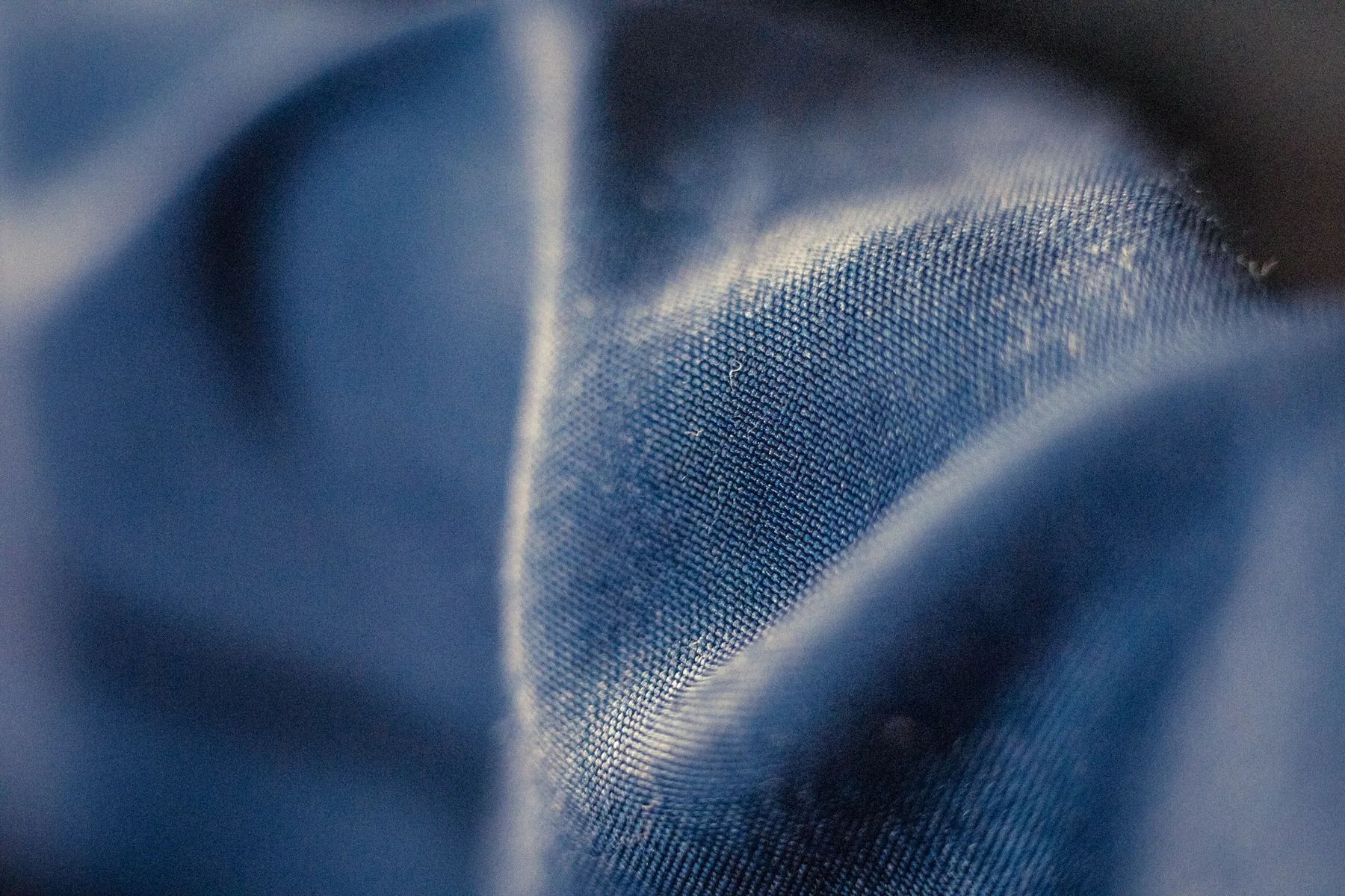 A small label on grey fabric